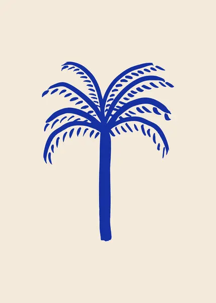 Minimalist Blue Palm Tree, wall art by Pictufy Studio