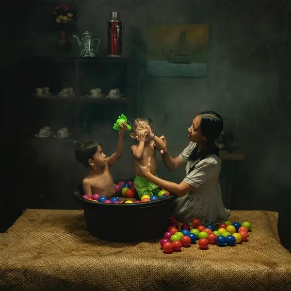 Playful Family Moments, wall art by Agus Adriana