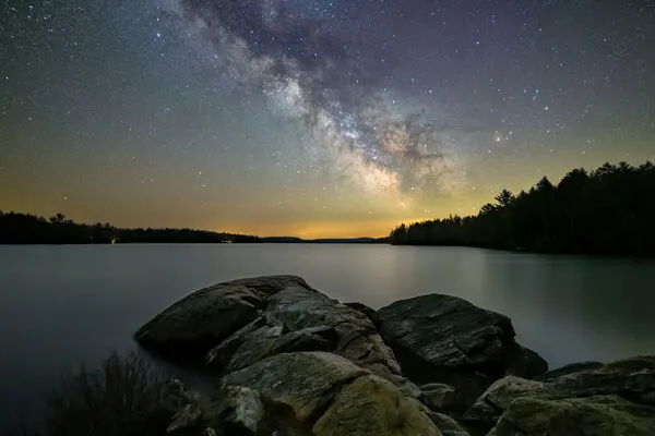 Milky Way Over Lake, wall art by Tengyu Cai