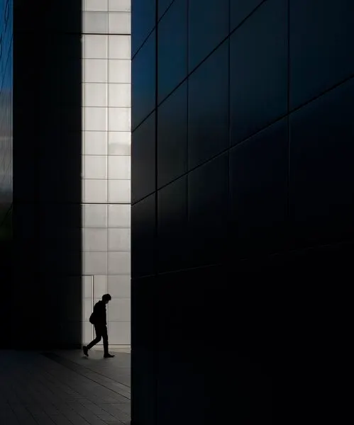 Man Walking in Shadow, wall art by Yasuhiro Takachi
