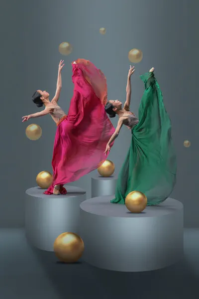 Flowing Dance in Gold, wall art by Ajar Setiadi