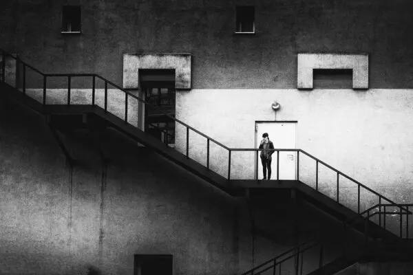 Urban Staircase Solitude, wall art by Alexander Jikharev