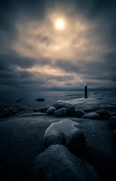 Solitary Shore Light, wall art by Mika Suutari