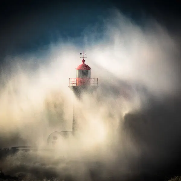 Stormy Red Lighthouse, wall art by Marco Faria
