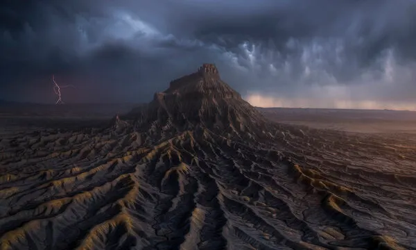 Lightning Over Badlands, wall art by Ryan Dyar