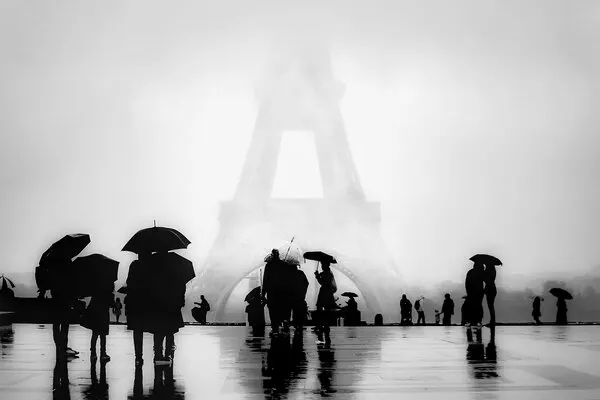 Rainy Eiffel Silhouettes, wall art by Ciupureanu Dan