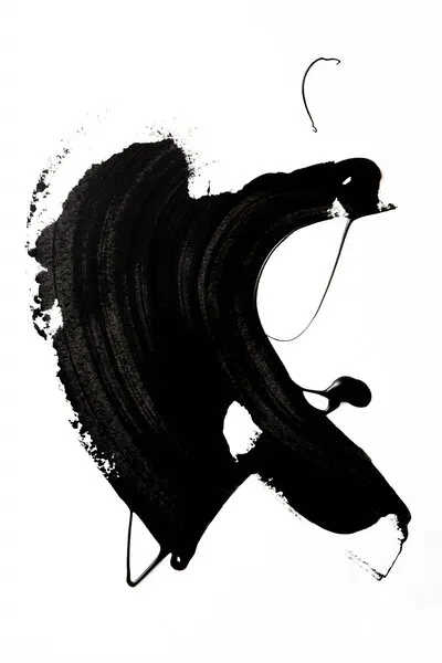 Black abstract Stroke, wall art by uplusmestudio