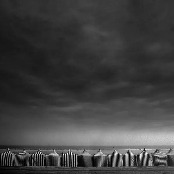 Stormy Beach Tents, wall art by Juan Antonio Palacios