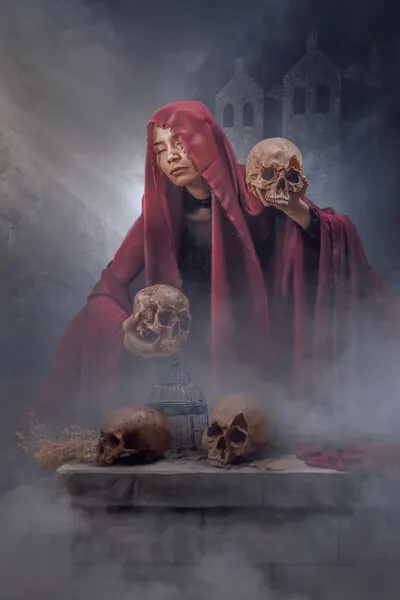 Gothic Skull Ritual, wall art by Ajar Setiadi