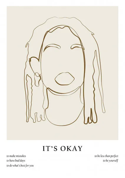 Woman line portrait, wall art by NKTN