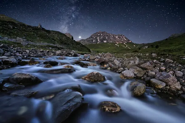 Starry Mountain River, wall art by Chris Kaddas
