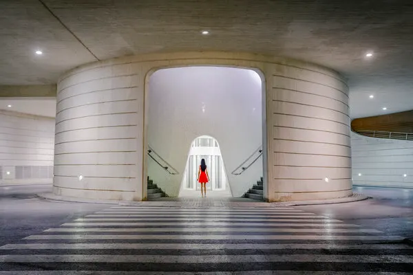 Red Dress Urban Passage, wall art by Paco Herrero