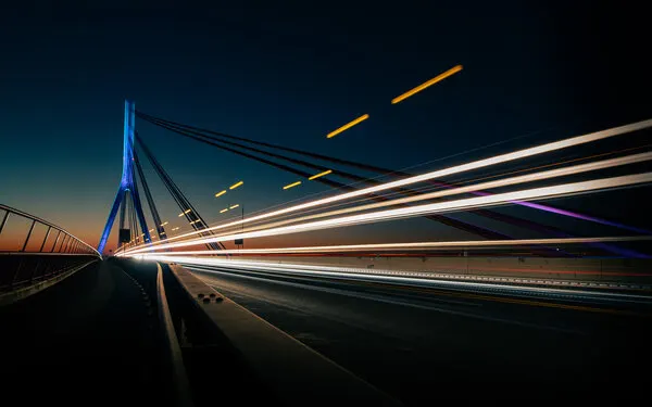 Dynamic Night Bridge Trails, wall art by Jörg  Vollrath