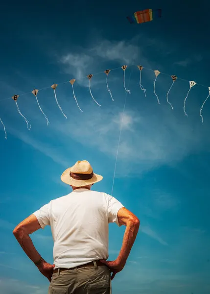 Man Flying Kite, wall art by Rudy Mareel