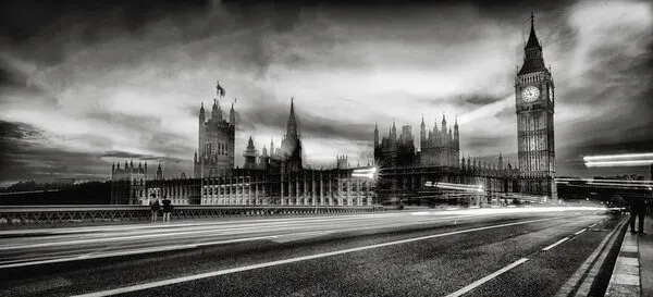 Big Ben Night Trails, wall art by Ido Meirovich
