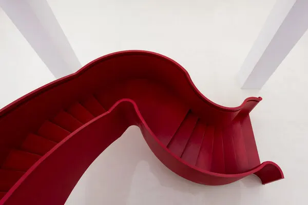 Sculptural Red Staircase, wall art by konglingming