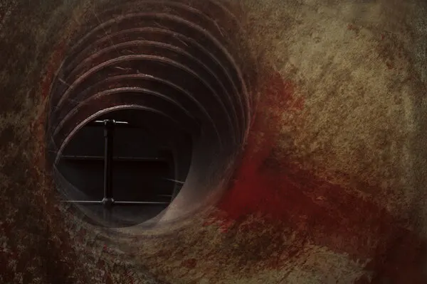 Bloody Dark Tunnel, wall art by Liliane Lathouwers