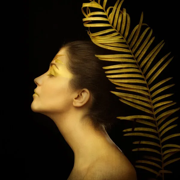 Golden Palm Goddess, wall art by Ivan Tonov
