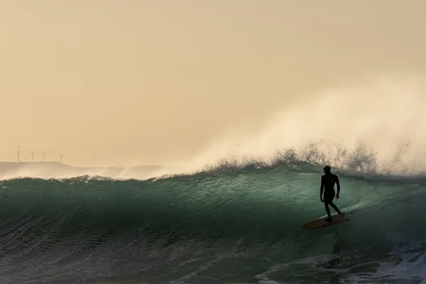Surfer On A Golden Wave, wall art by Shawn Orbe