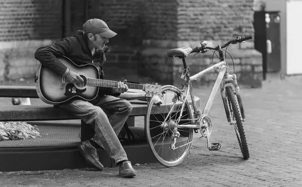 Street Guitar Serenade, wall art by Alexandra Isbasoiu