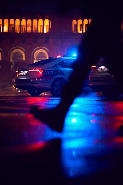 Police Night Reflections, wall art by Vladislav Danilov
