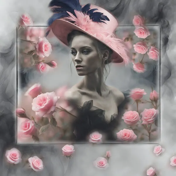 Elegant Woman Pink Hat, wall art by Ewa Całkosińska-Kajzer