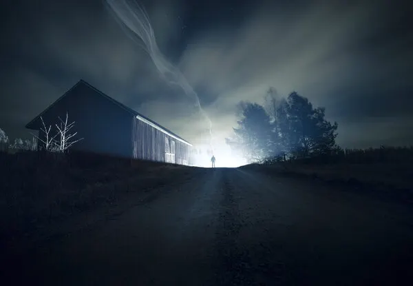 Mysterious Night Light, wall art by Mika Suutari