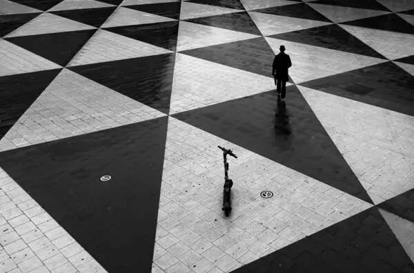 Geometric City Stroll, wall art by Karim Al Thahaby