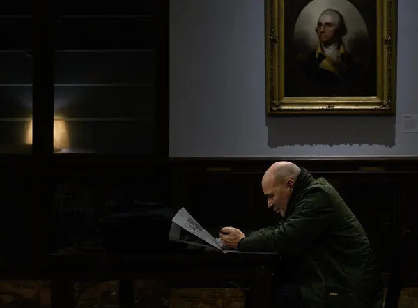 Quiet Study Beneath Portrait, wall art by Tong Zhang