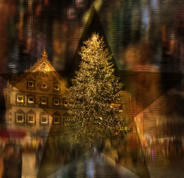 Golden Christmas Night, wall art by Anette Ohlendorf