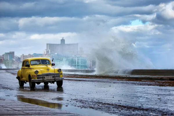 Havana Yellow Car Drama, wall art by Dan Mirica