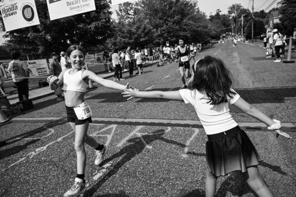 Finish Line High Five, wall art by Tong Zhang