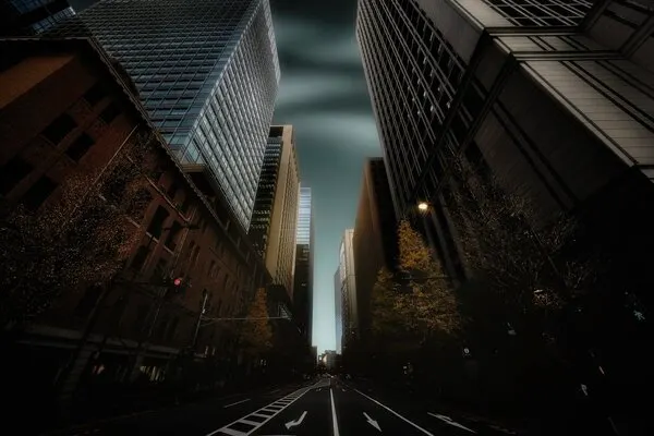 Dramatic City Night, wall art by Amatou T