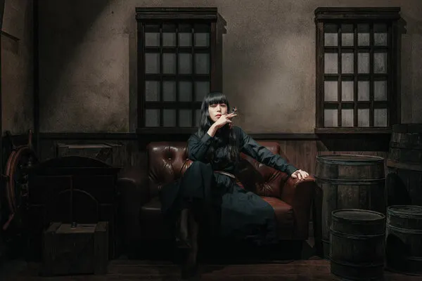 Mysterious Lounge Woman, wall art by Takeborn Nikukyu