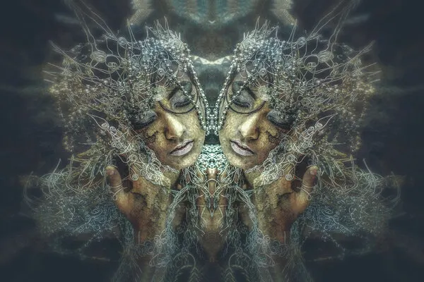 Ethereal Golden Duality, wall art by Ajar Setiadi
