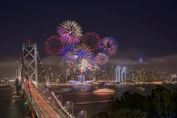 San Francisco Fireworks Night, wall art by ANNA AN