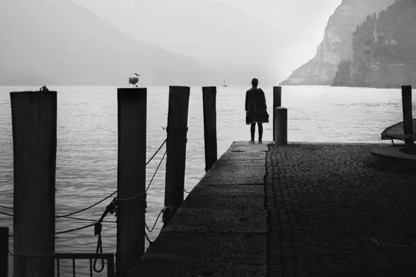Solitary Figure by the Lake, wall art by Alexander Jikharev