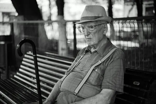 Old Man on Park Bench, wall art by Denis Malciu