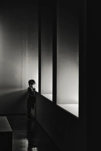 Contemplative Boy Window, wall art by Alexander Jikharev