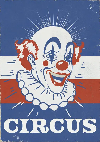 Vintage Circus Clown, wall art by Nicholas
