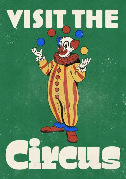 Retro Juggling Clown, wall art by Nicholas