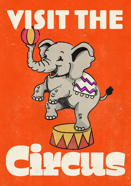 Happy Circus Elephant, wall art by Nicholas