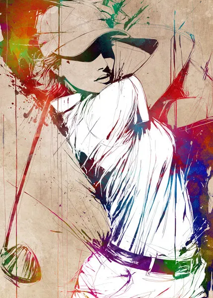 Vibrant Golf Action, wall art by Justyna Jaszke