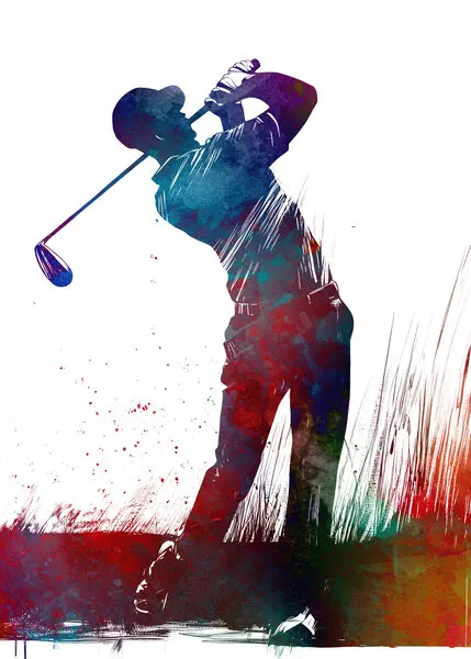 Vibrant Golf Swing, wall art by Justyna Jaszke