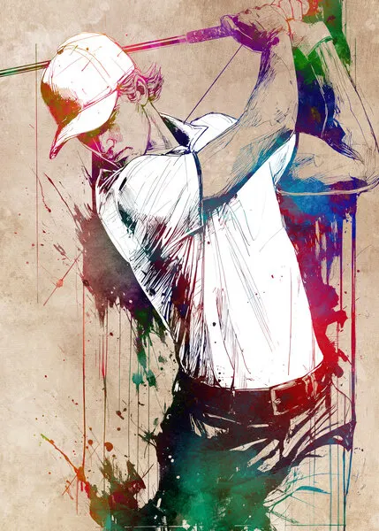 Vibrant Golf Swing, wall art by Justyna Jaszke