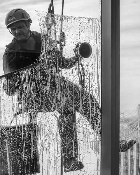High Rise Window Cleaner, wall art by Marek Lapa