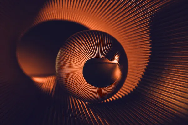 Glowing Copper Tunnel, wall art by Liliane Lathouwers