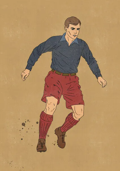 Vintage Soccer Player, wall art by Nicholas