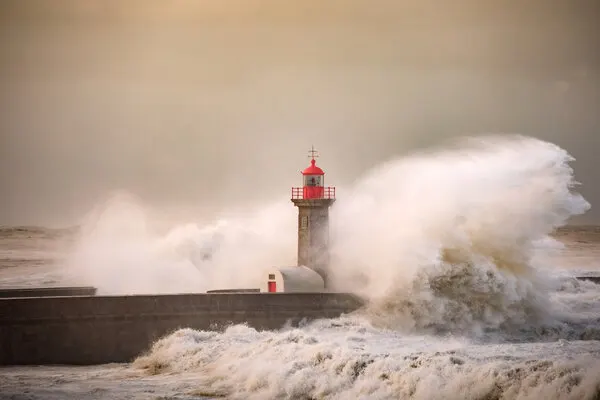 Lighthouse Crashing Waves, wall art by Marco Faria