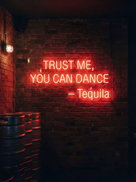 Neon Tequila Dance Quote, wall art by Andreas Magnusson